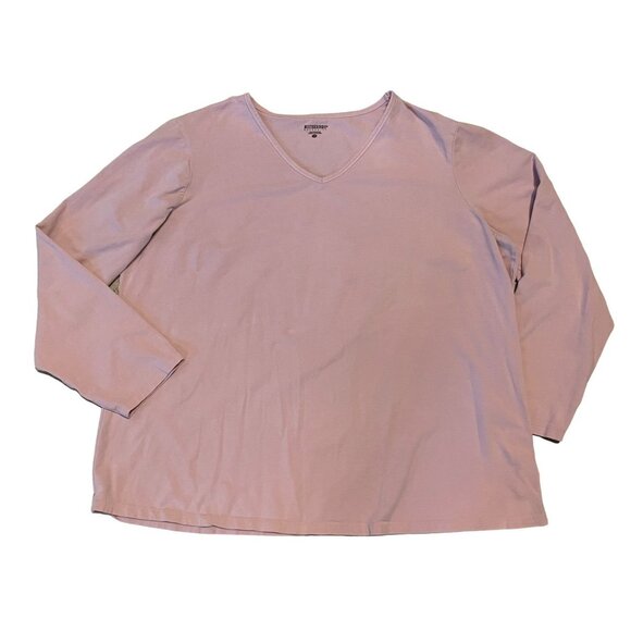 Motherhood long sleeve v-neck maternity top pink 2X - Picture 1 of 4